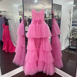 Sherri Hill prom dress, candy pink